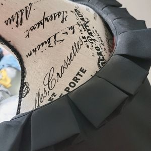 New XL black top with ruffles neck line